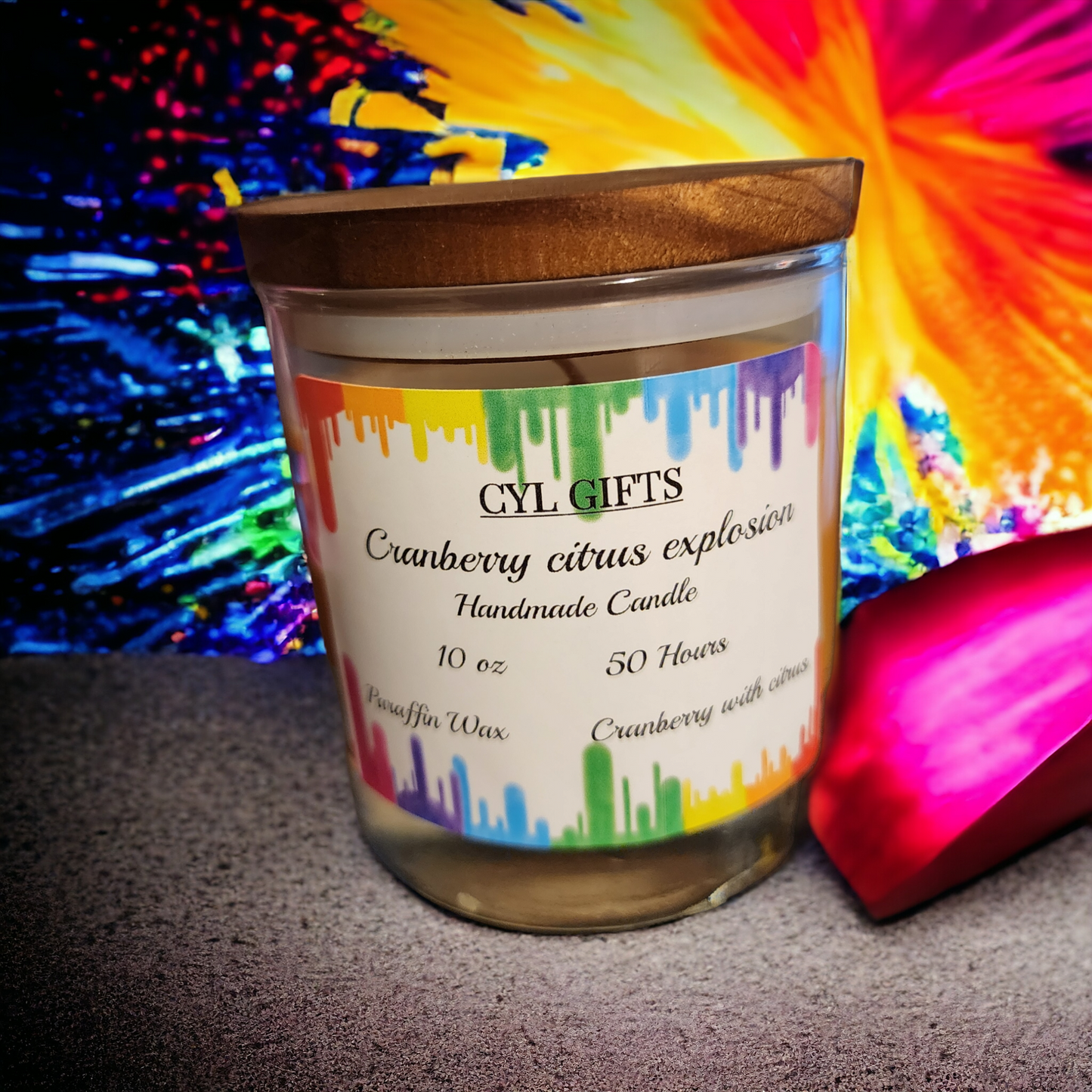 Cranberry Citrus explosion handmade candle 10oz