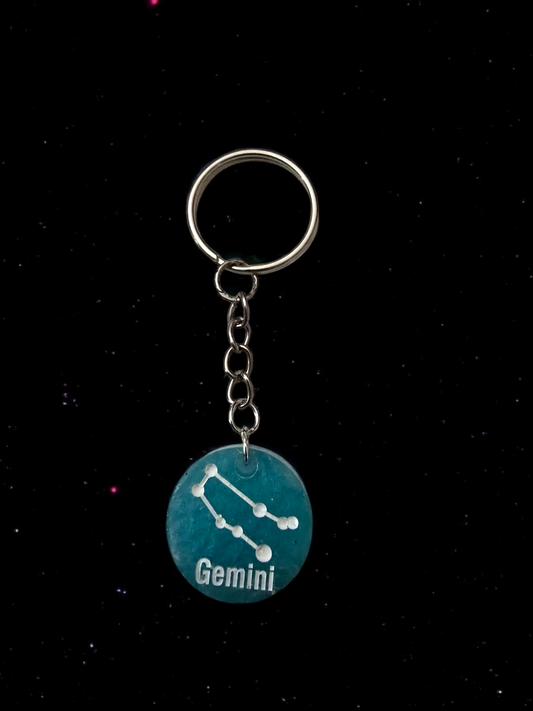 Gemini zodiac keychain